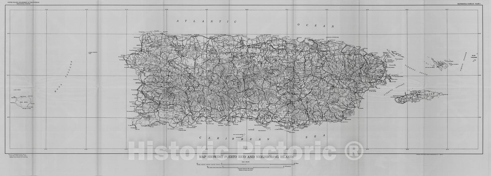 Map : Shoreline features and Quaternary shoreline changes, Puerto Rico, 1959 Cartography Wall Art :