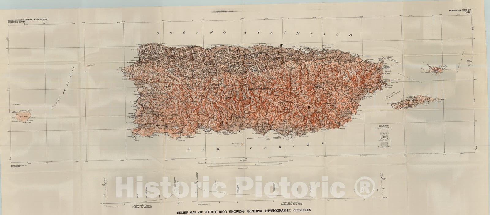 Map : Some tropical landforms of Puerto Rico, 1980 Cartography Wall Art :