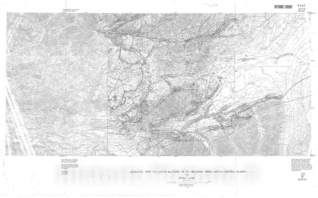 Map : Geologic map and cross sections of the Nelchina area, south-central Alaska, 1965 Cartography Wall Art :