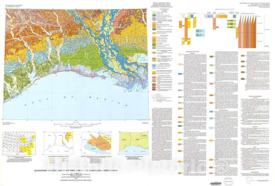 Map : Quaternary geologic map of the White Lake four degrees x six degrees quadrangle, United States, 1990 Cartography Wall Art :