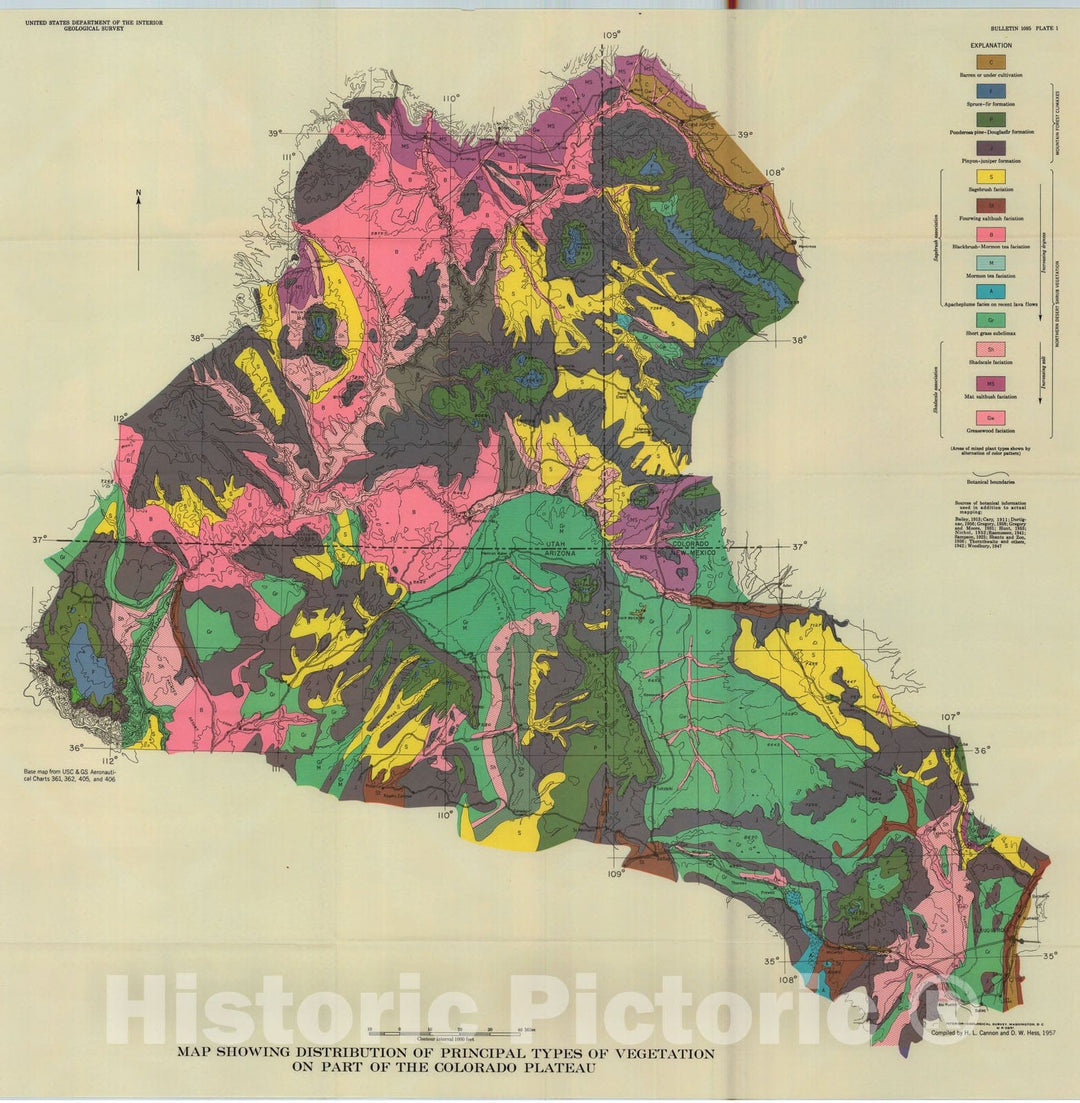 Map : The development of botanical methods of prospecting for uranium on the Colorado Plateau, 1960 Cartography Wall Art :