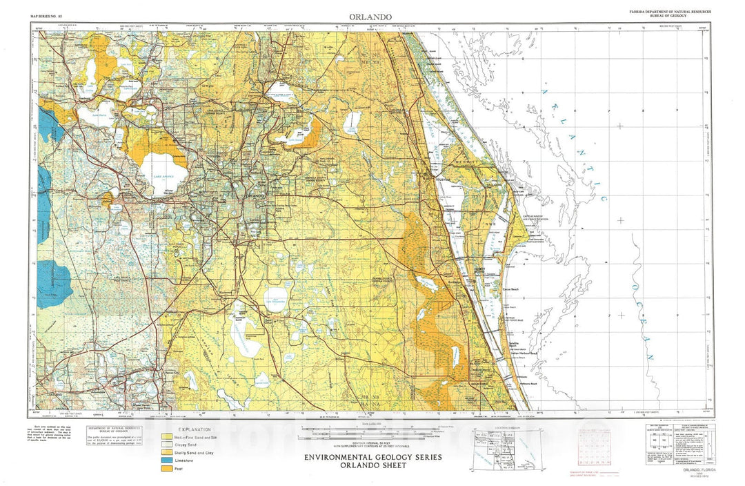 Map : Environmental geology series, Orlando sheet, 1978 Cartography Wall Art :