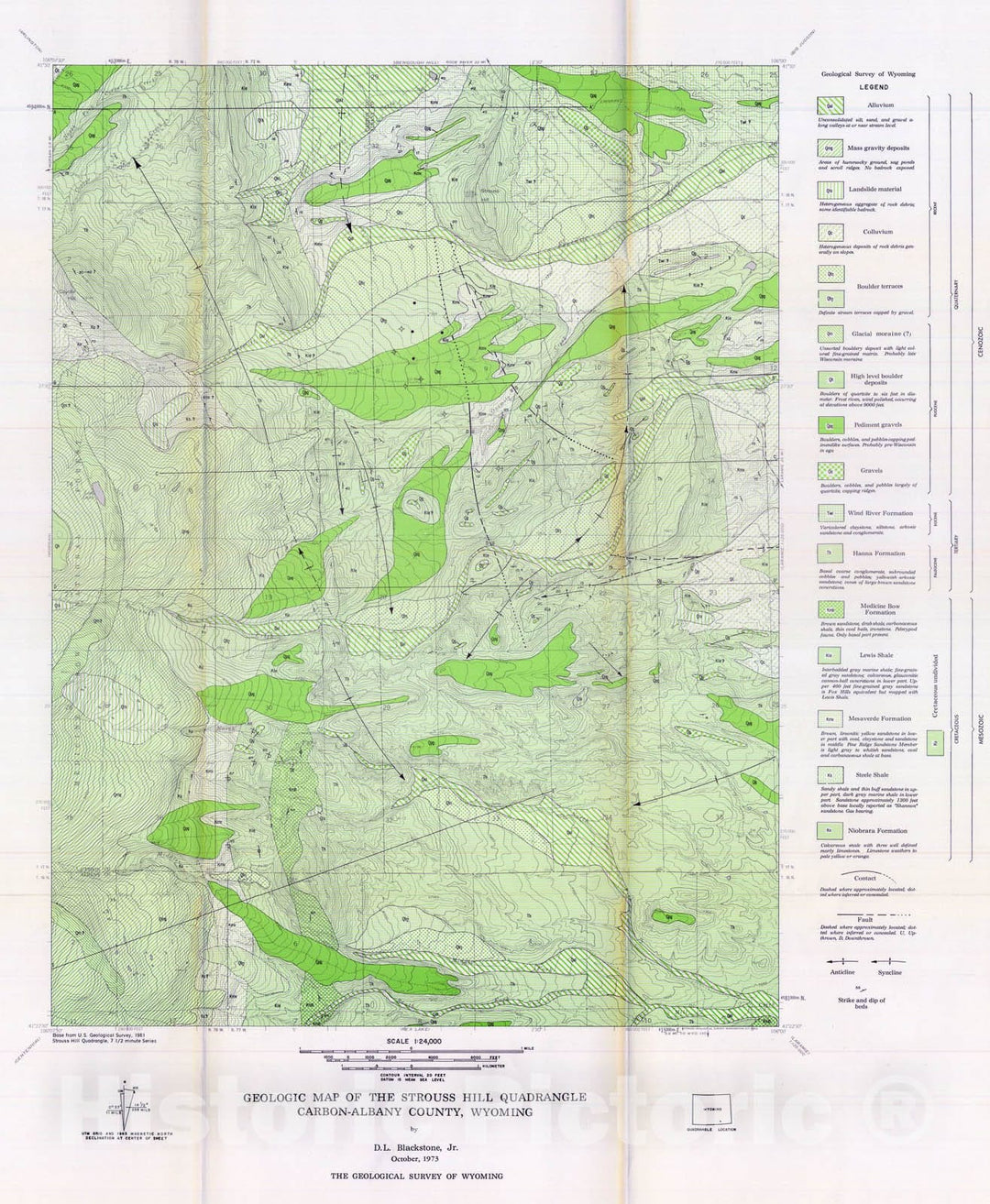 Map : Structural geology of the eastern half of the Morgan Quadrangle, the Strouss Hill Quadrangle, and the James Lake Quadrangle, Alban, 1973 Cartography Wall Art :