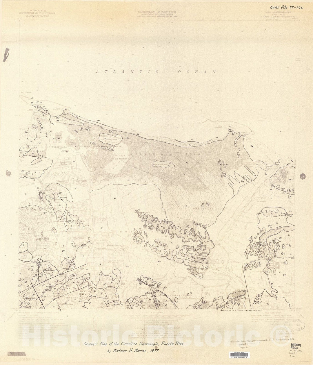 Map : Geologic map of the Carolina quadrangle, Puerto Rico, 1977 Cartography Wall Art :