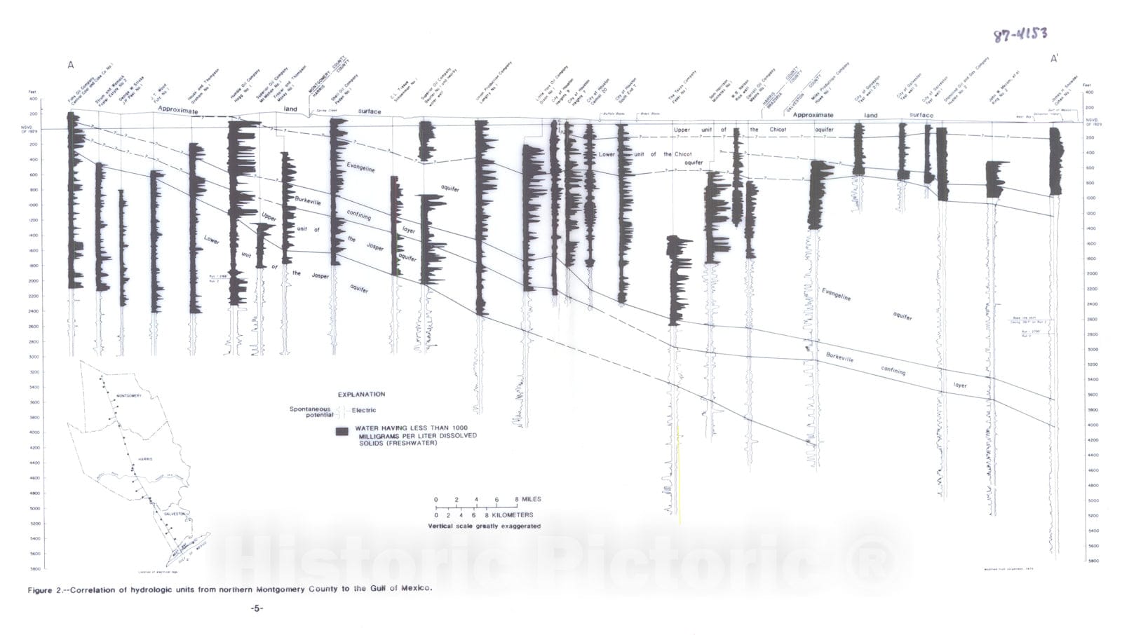 Map : Ground-water withdrawals and changes in ground-water levels, ground-water quality, and land-surface subsidence in the Houston district, Texas, 1980-84, 1987 Cartography Wall Art :