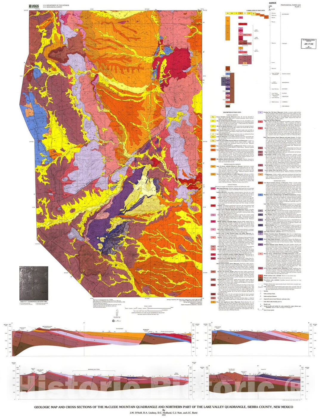 Map : Geology of the Lake Valley area [Sierra County, New Mexico], 2002 Cartography Wall Art :