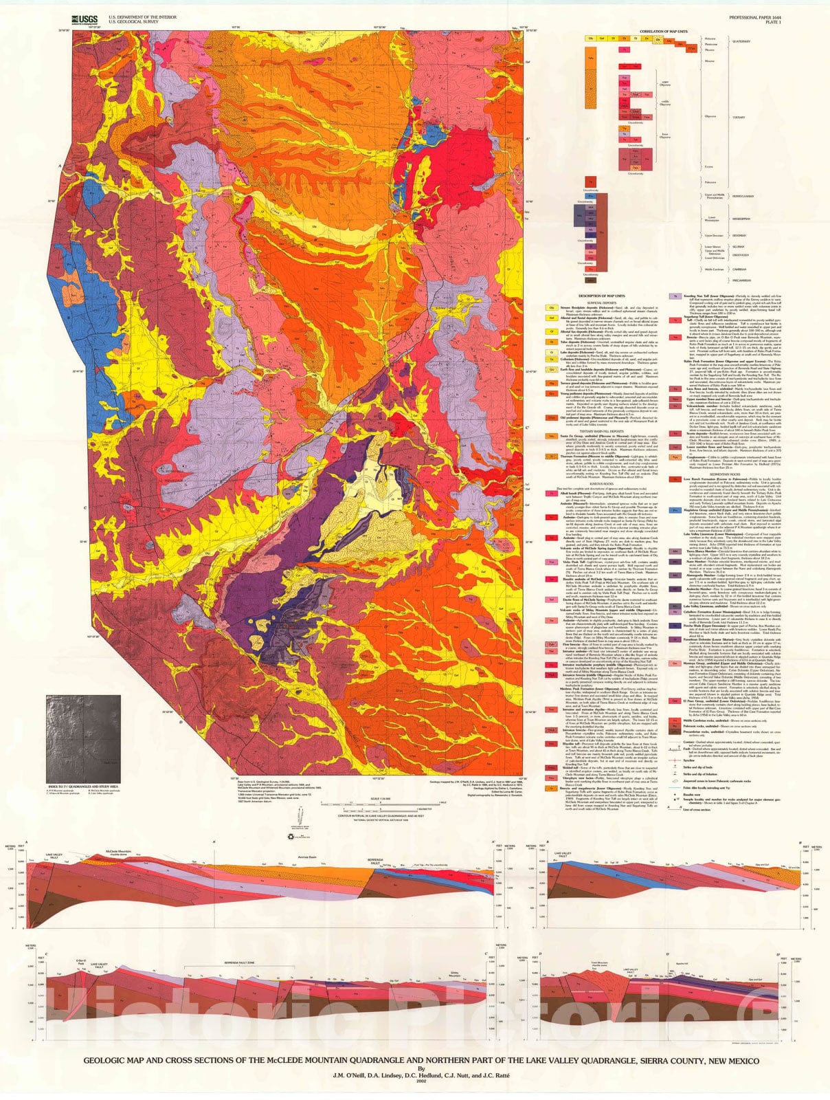 Map : Geophysical investigations in the Lake Valley area [New Mexico], 2002 Cartography Wall Art :