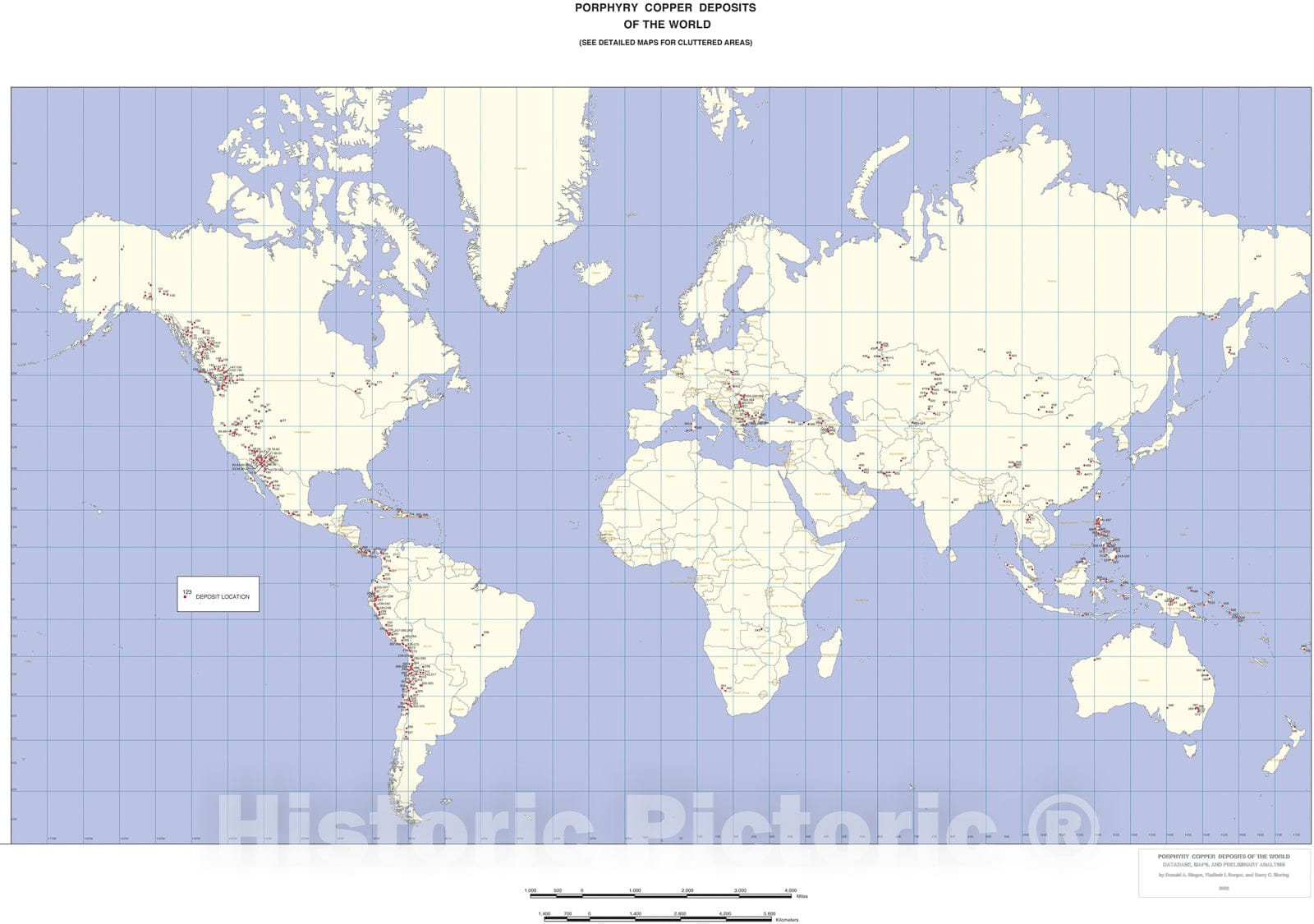 Map : Porphyry copper deposits of the World: database, maps, and preliminary analysis [western North America - map 5], 2002 Cartography Wall Art :