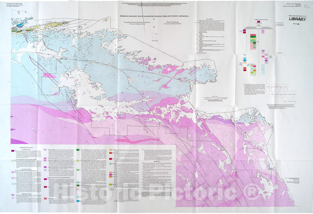 Map : Bedrock geologic map of Voyageurs National Park and vicinity, Minnesota, 2002 Cartography Wall Art :