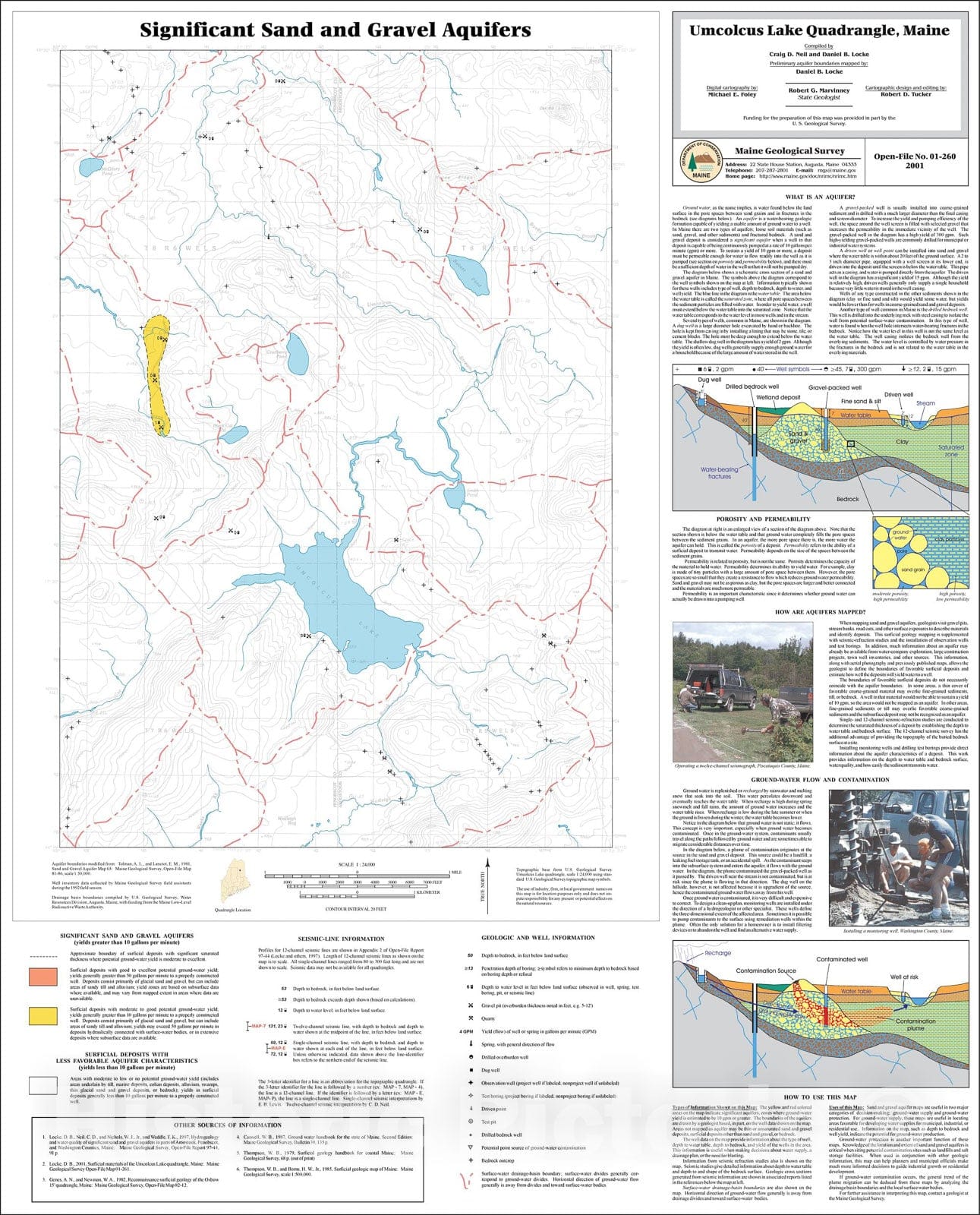 Map : Significant Sand and Gravel Aquifers in the Umcolcus Lake Quadrangle, Maine, 2001 Cartography Wall Art :