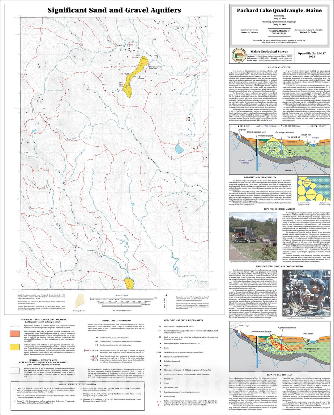 Map : Significant Sand and Gravel Aquifers in the Packard Lake Quadrangle, Maine, 2002 Cartography Wall Art :