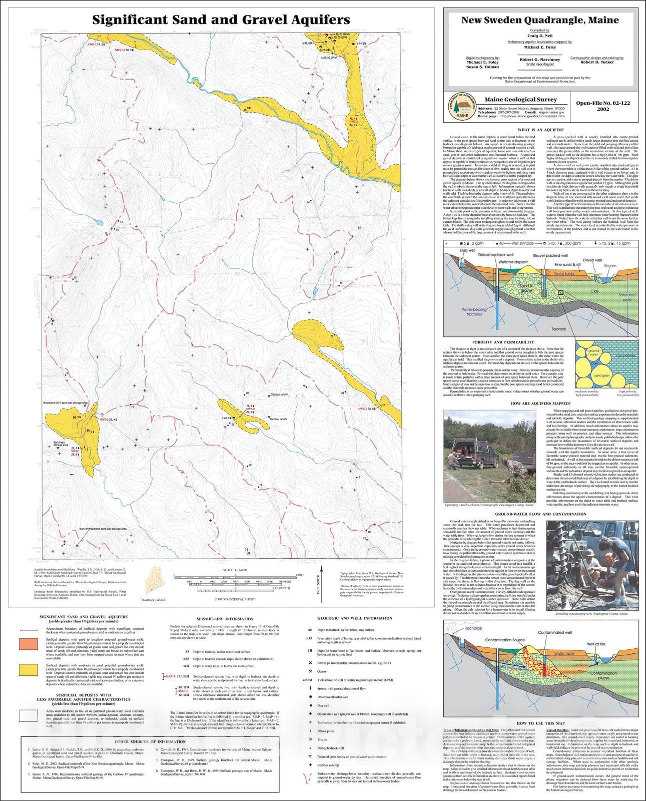 Map : Significant Sand and Gravel Aquifers in the New Sweden Quadrangle, Maine, 2002 Cartography Wall Art :