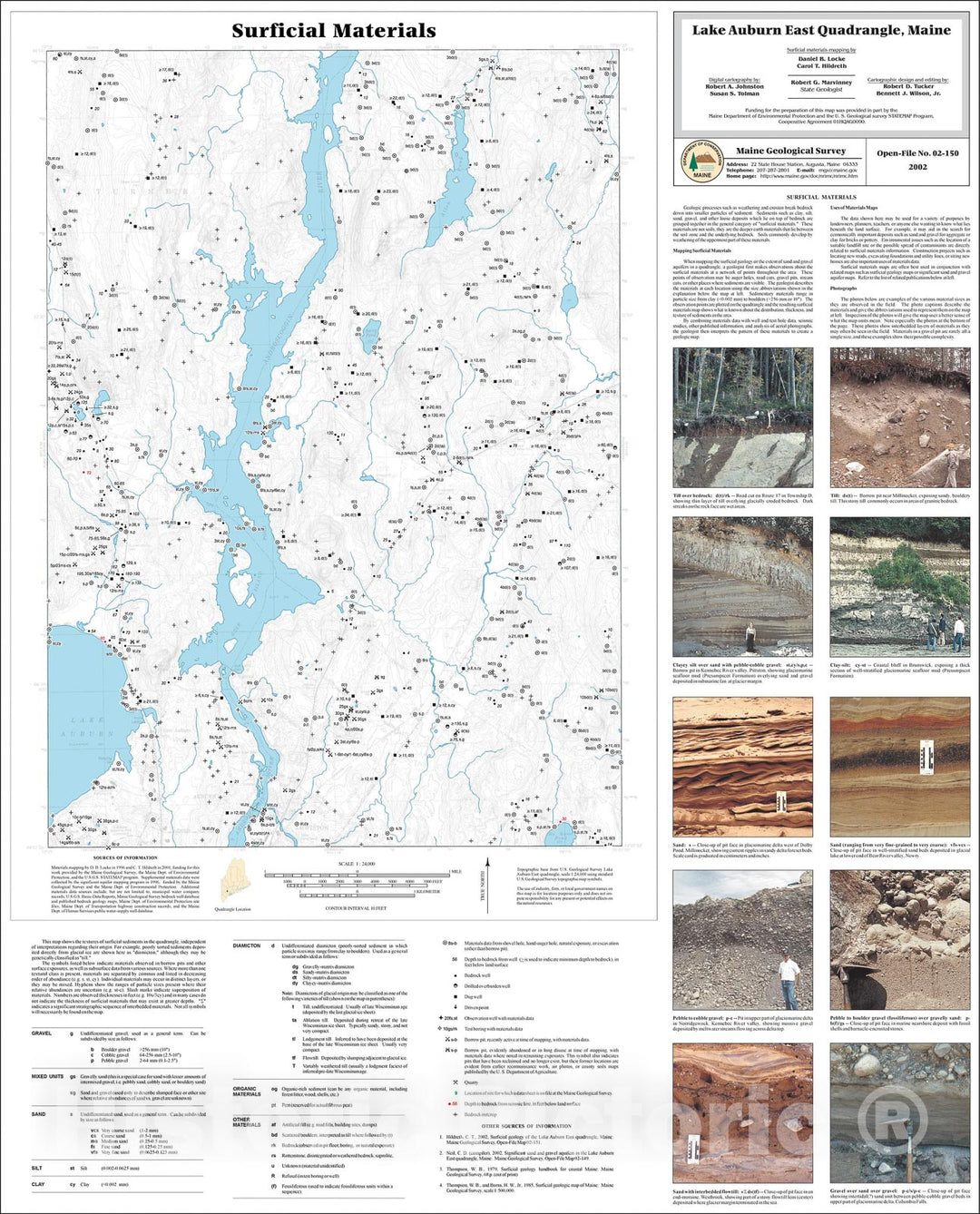 Map : Surficial Materials in the Lake Auburn East Quadrangle, Maine, 2002 Cartography Wall Art :