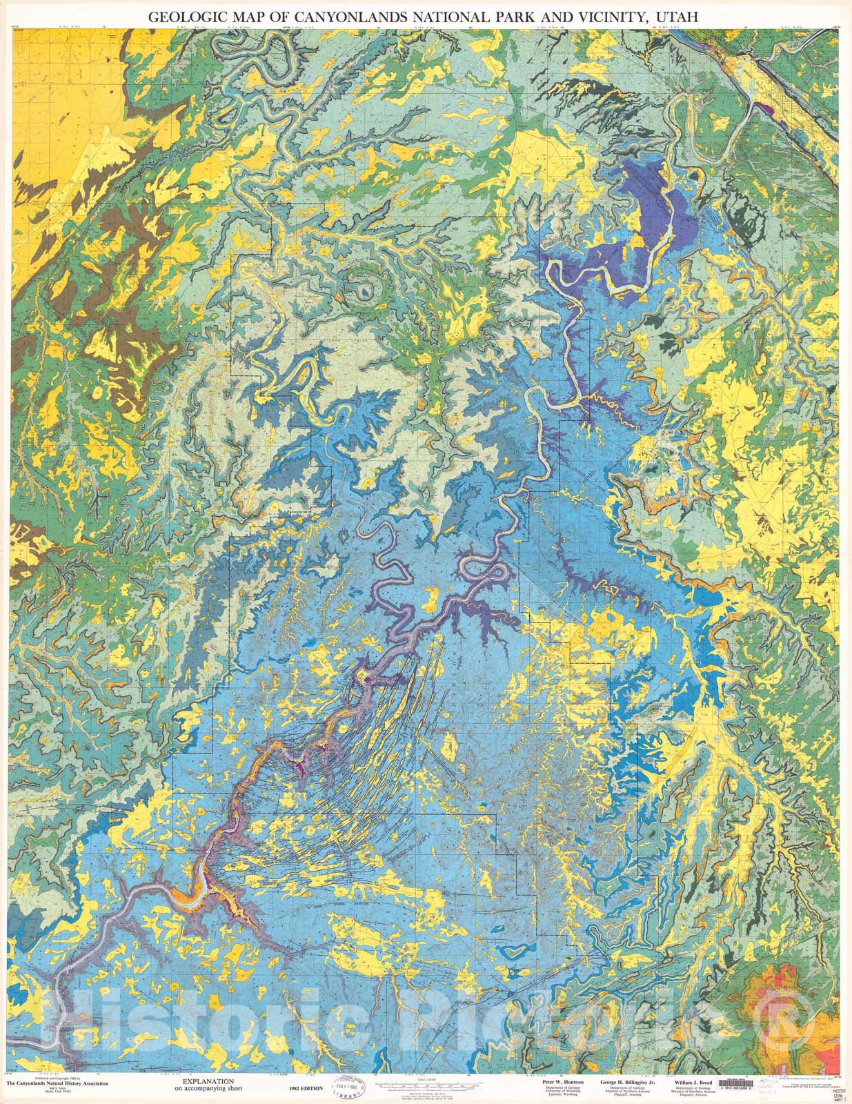 Map : Geologic map of Canyonlands National Park and vicinity, Utah, 1982 Cartography Wall Art :