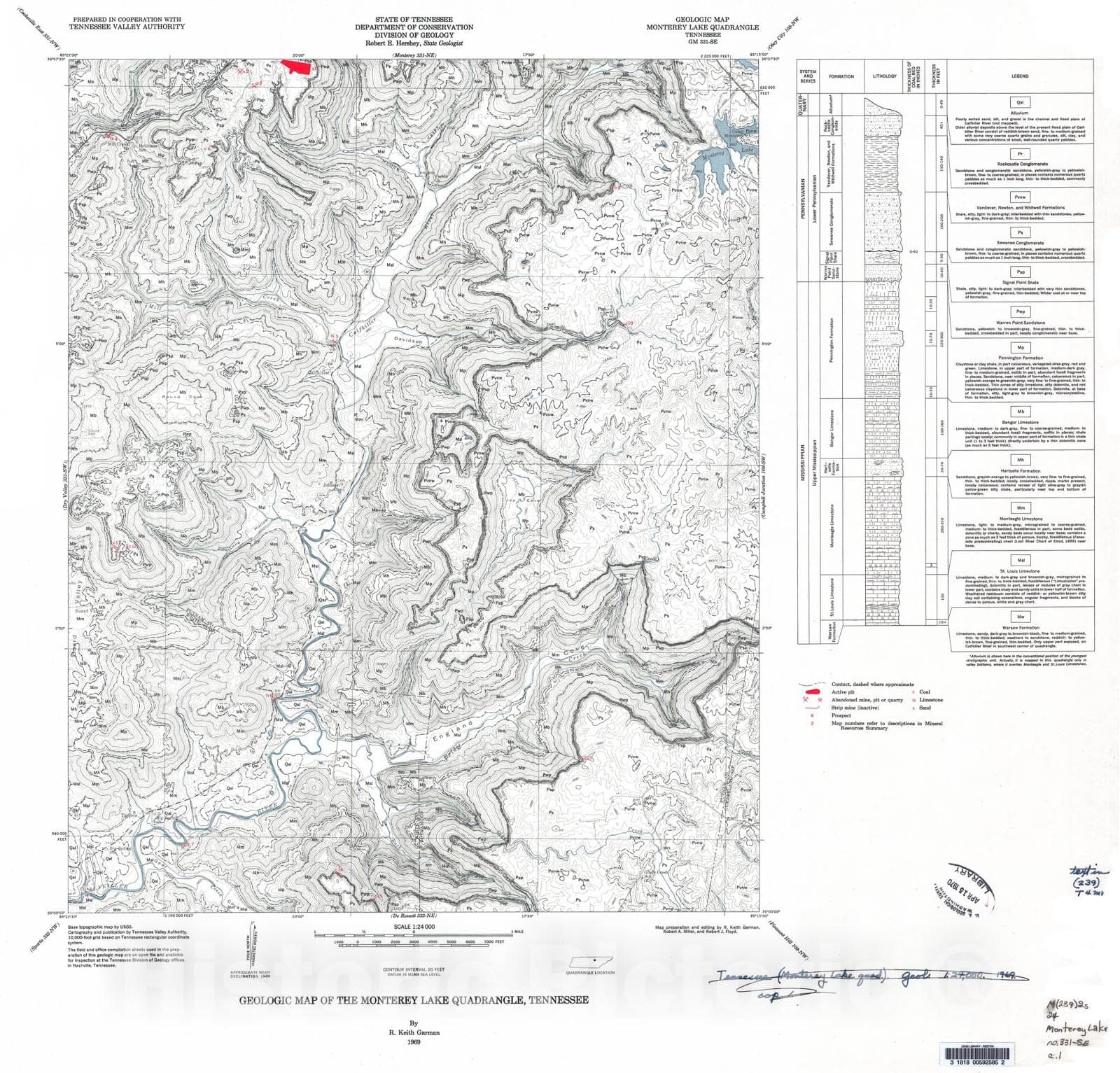 Map : Geologic Map and Mineral Resources Summary of the Monterey Lake Quadrangle, 1969 Cartography Wall Art :