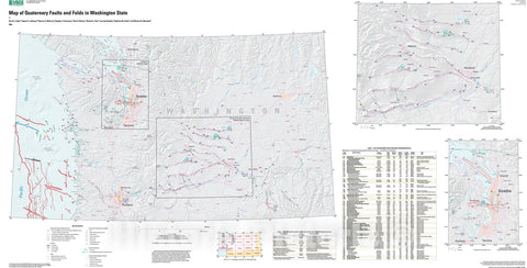 Map : Map and data for Quaternary faults and folds in Washington State, 2004 Cartography Wall Art :