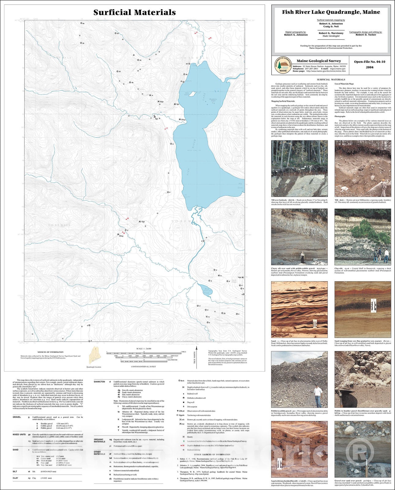 Map : Surficial Materials of the Fish River Lake quadrangle, Maine, 2004 Cartography Wall Art :