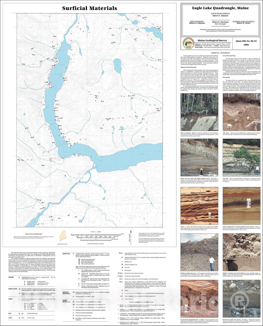 Map : Surficial Materials of the Eagle Lake quadrangle, Maine, 2004 Cartography Wall Art :