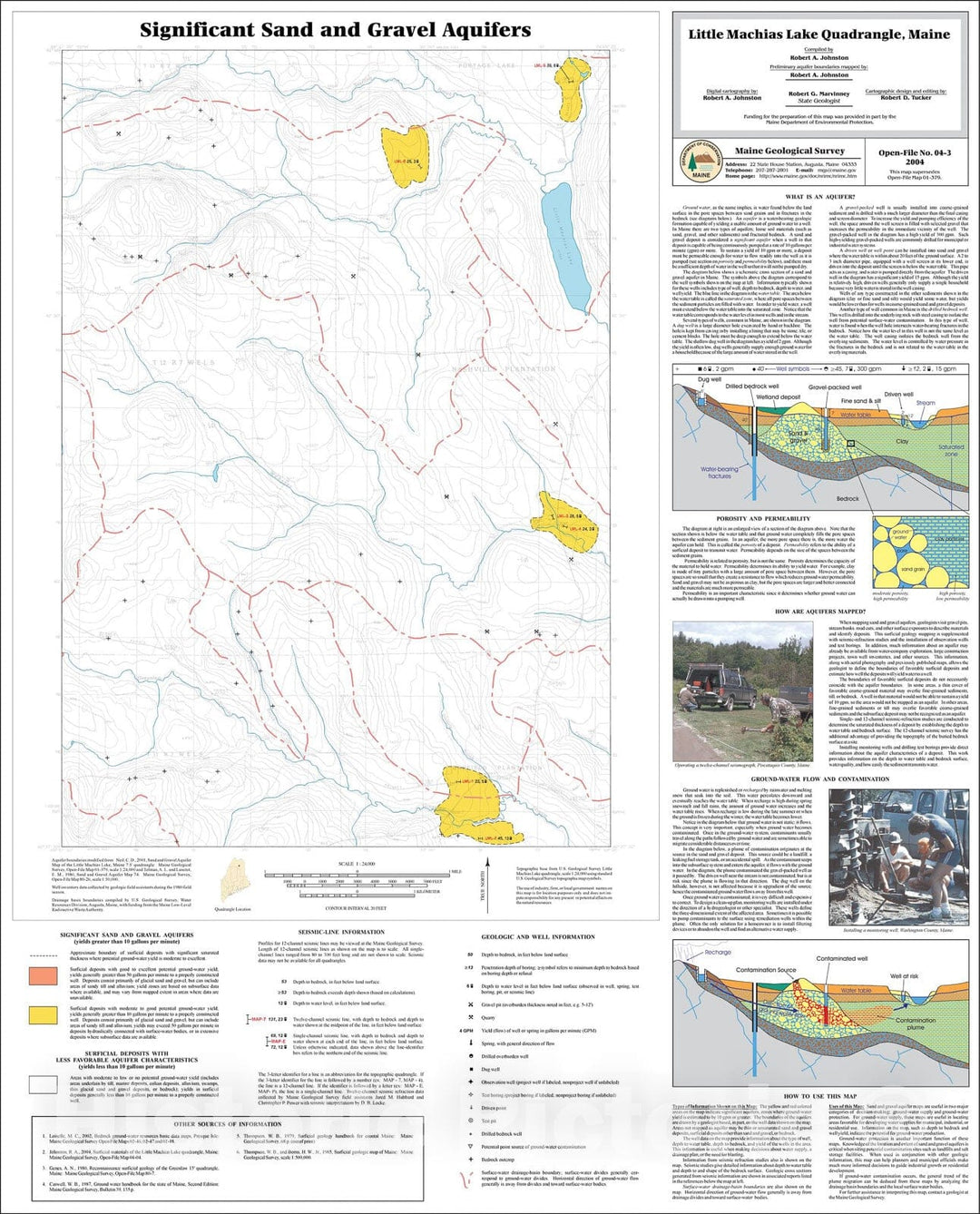 Map : Significant sand and gravel aquifers in the Little Machias Lake quadrangle, Maine, 2004 Cartography Wall Art :