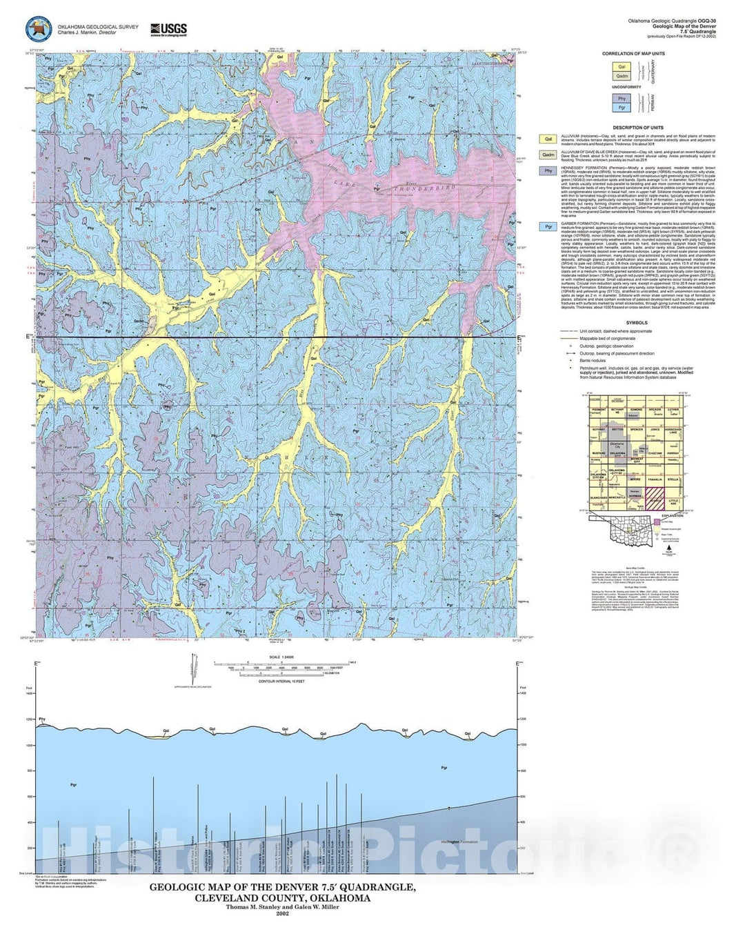 Map : Geologic map of the Denver 7.5' quadrangle, 2002 Cartography Wall Art :