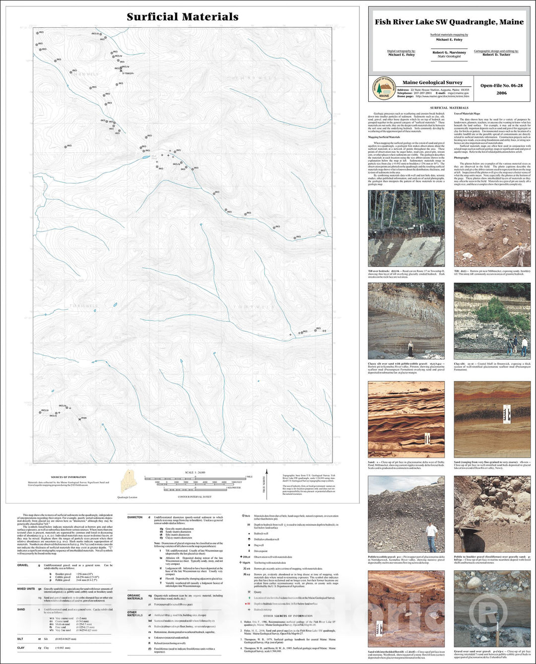 Map : Surficial materials of the Fish River Lake SW quadrangle, Maine, 2006 Cartography Wall Art :