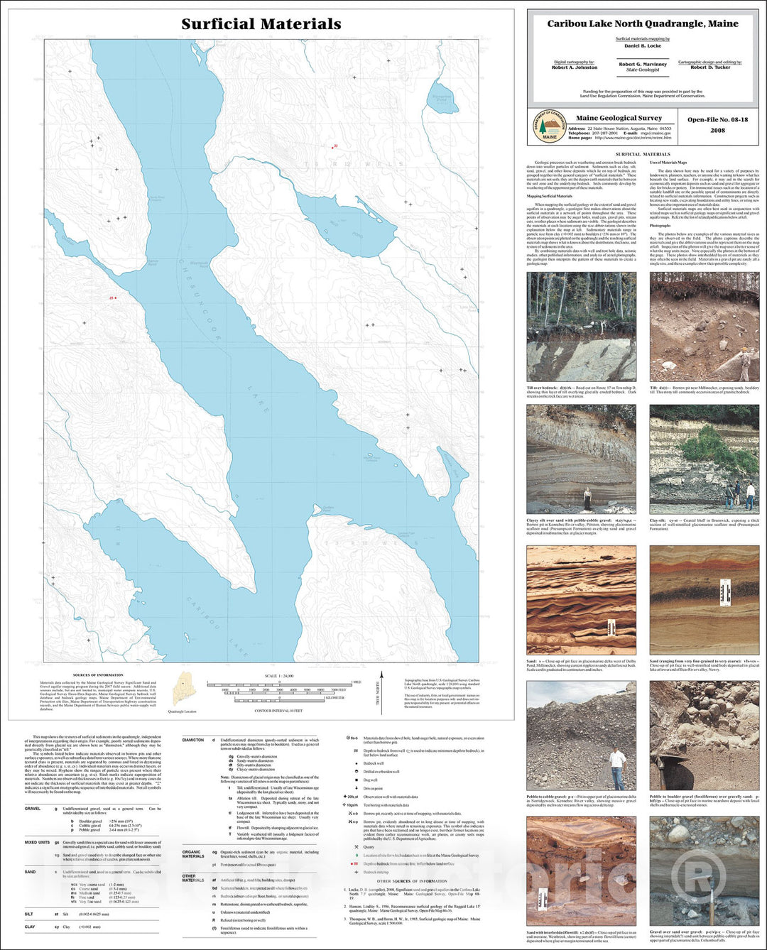 Map : Surficial materials of the Caribou Lake North quadrangle, Maine, 2008 Cartography Wall Art :