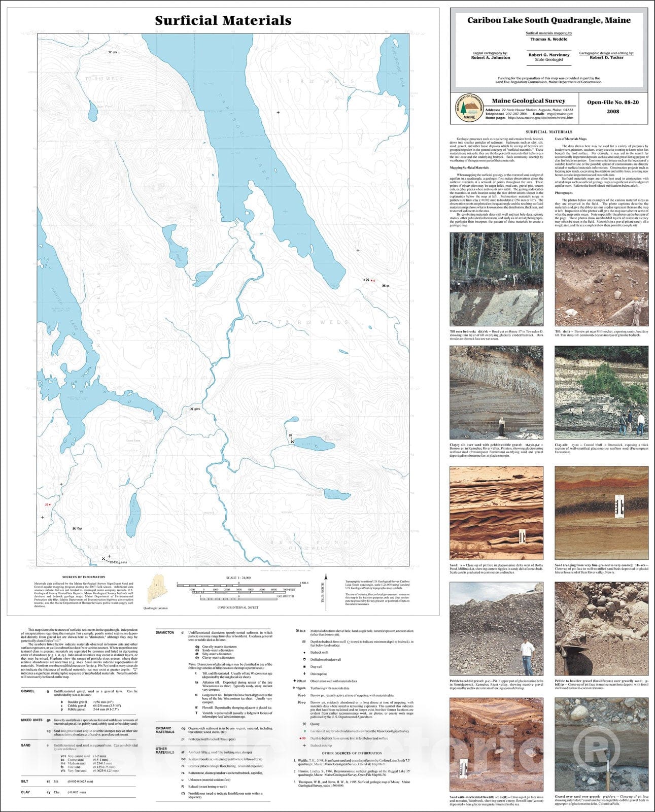 Map : Surficial materials of the Caribou Lake South quadrangle, Maine, 2008 Cartography Wall Art :