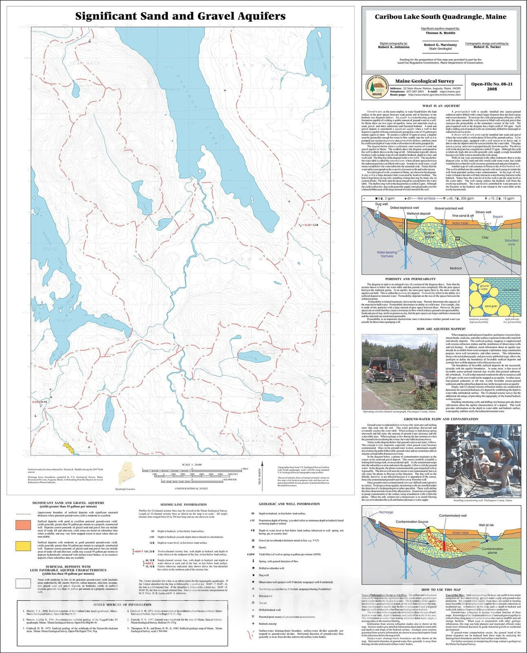 Map : Significant sand and gravel aquifers in the Caribou Lake South quadrangle, Maine, 2008 Cartography Wall Art :