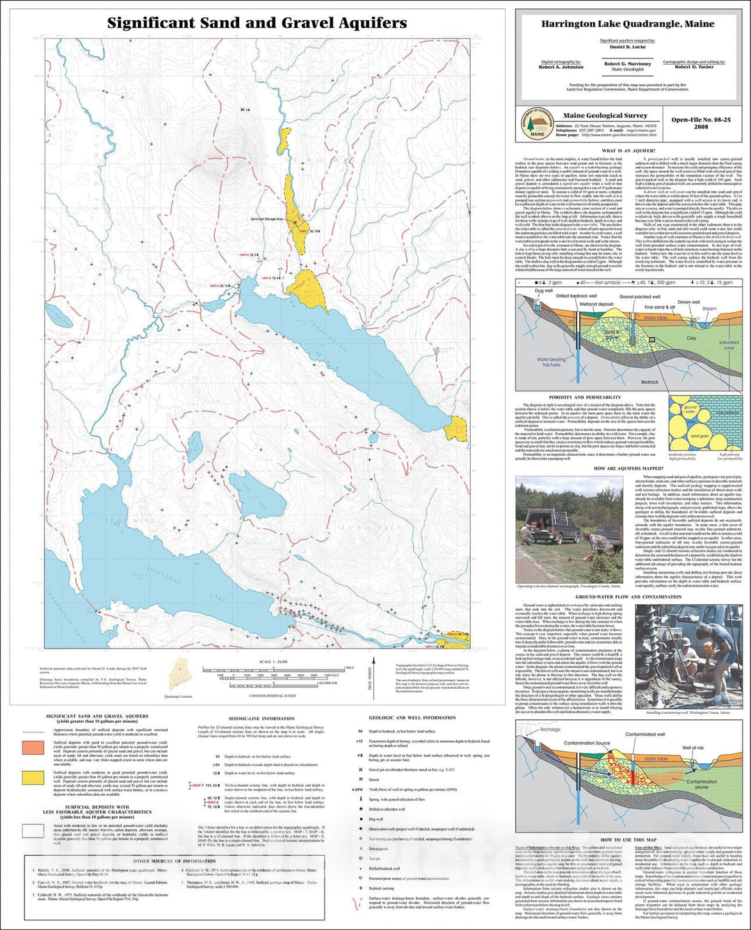 Map : Significant sand and gravel aquifers in the Harrington Lake quadrangle, Maine, 2008 Cartography Wall Art :