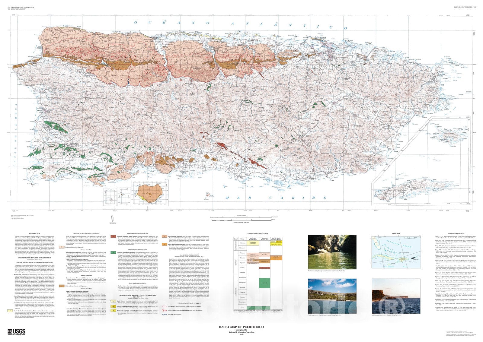 Map : Karst map of Puerto Rico, 2010 Cartography Wall Art :