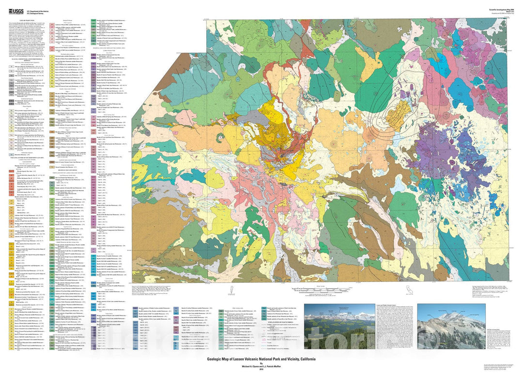 Map : Geologic map of Lassen Volcanic National Park and vicinity, California, 2010 Cartography Wall Art :