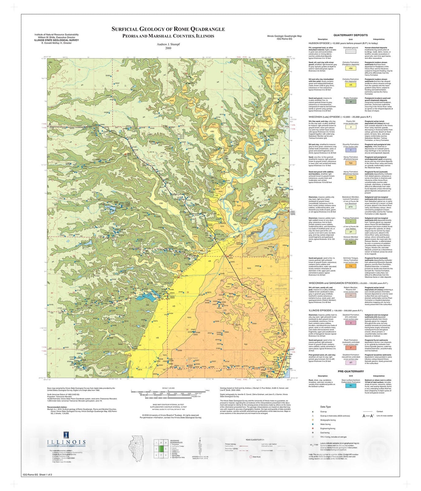 Map : Surficial geology of Rome Quadrangle, 2010 Cartography Wall Art :