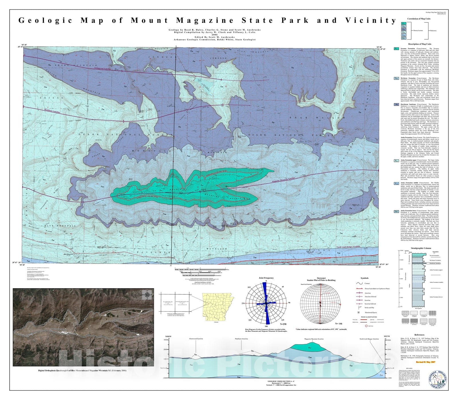 Map : Geologic map of Mount Magazine State Park and vicinity, 2006 Cartography Wall Art :