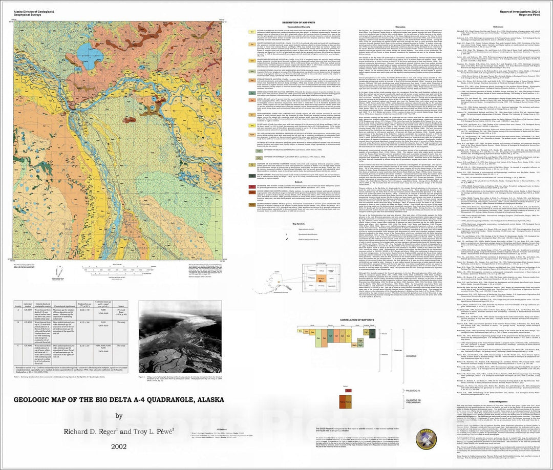 Map : Geologic map of the Big Delta A-4 Quadrangle, Alaska, 2002 Cartography Wall Art :