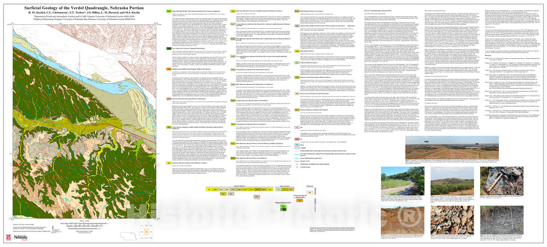 Map : Surficial Geologic Map of the Verdel Quadrangle, Nebraska Portion, 2012 Cartography Wall Art :
