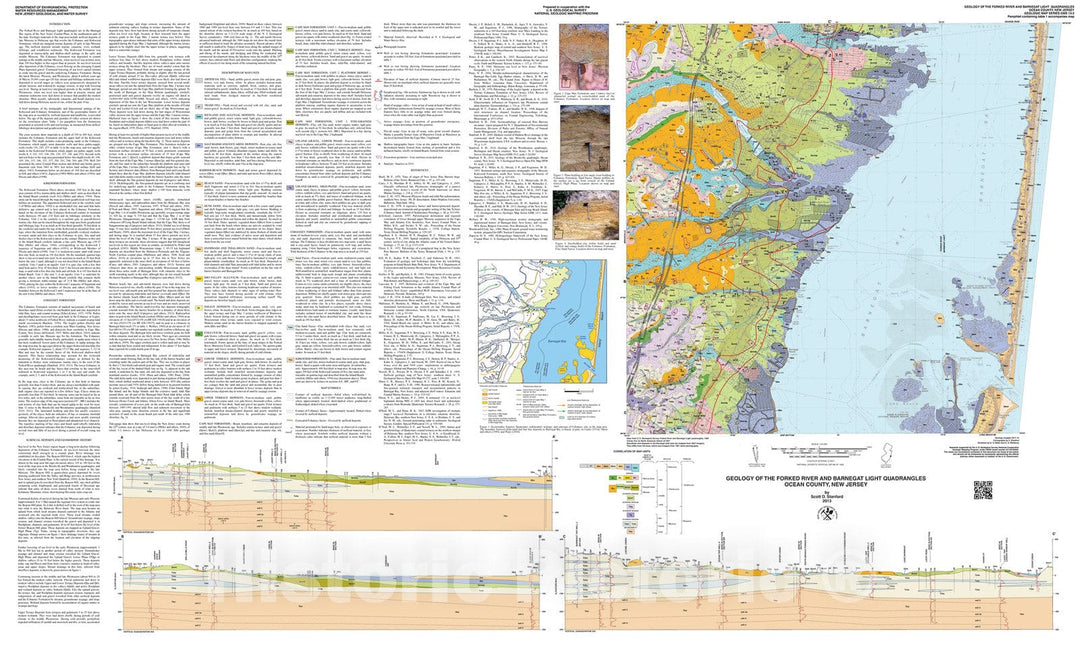 Map : Geology of the Forked River and Barnegat Light quadrangles, Ocean County, New Jersey, 2013 Cartography Wall Art :