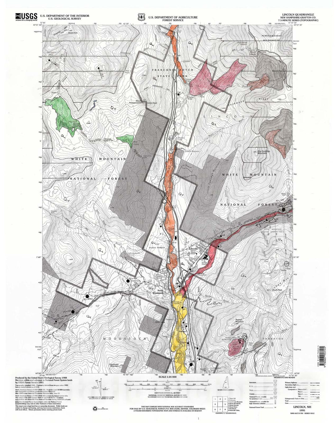 Map : Surficial Geologic Map of the Lincoln 7.5 Minute Quadrangle, 2013 Cartography Wall Art :