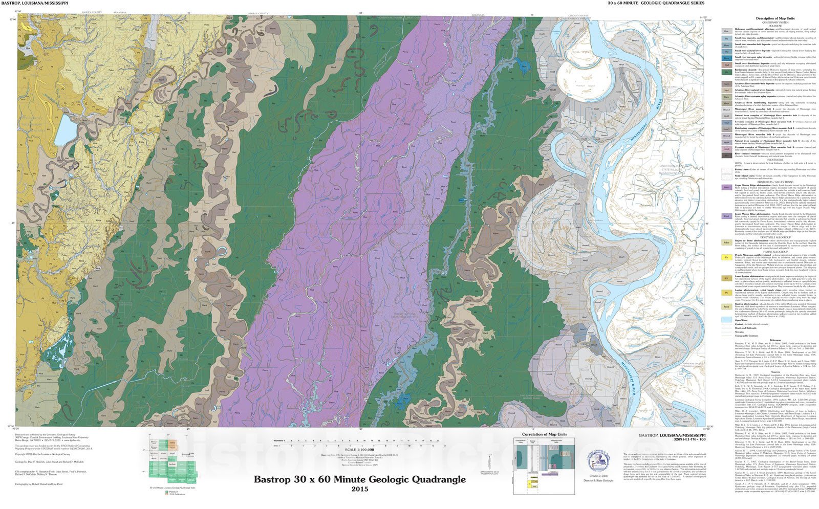 Map : Bastrop thirty x sixty minute geologic quadrangle, 2014 Cartography Wall Art :