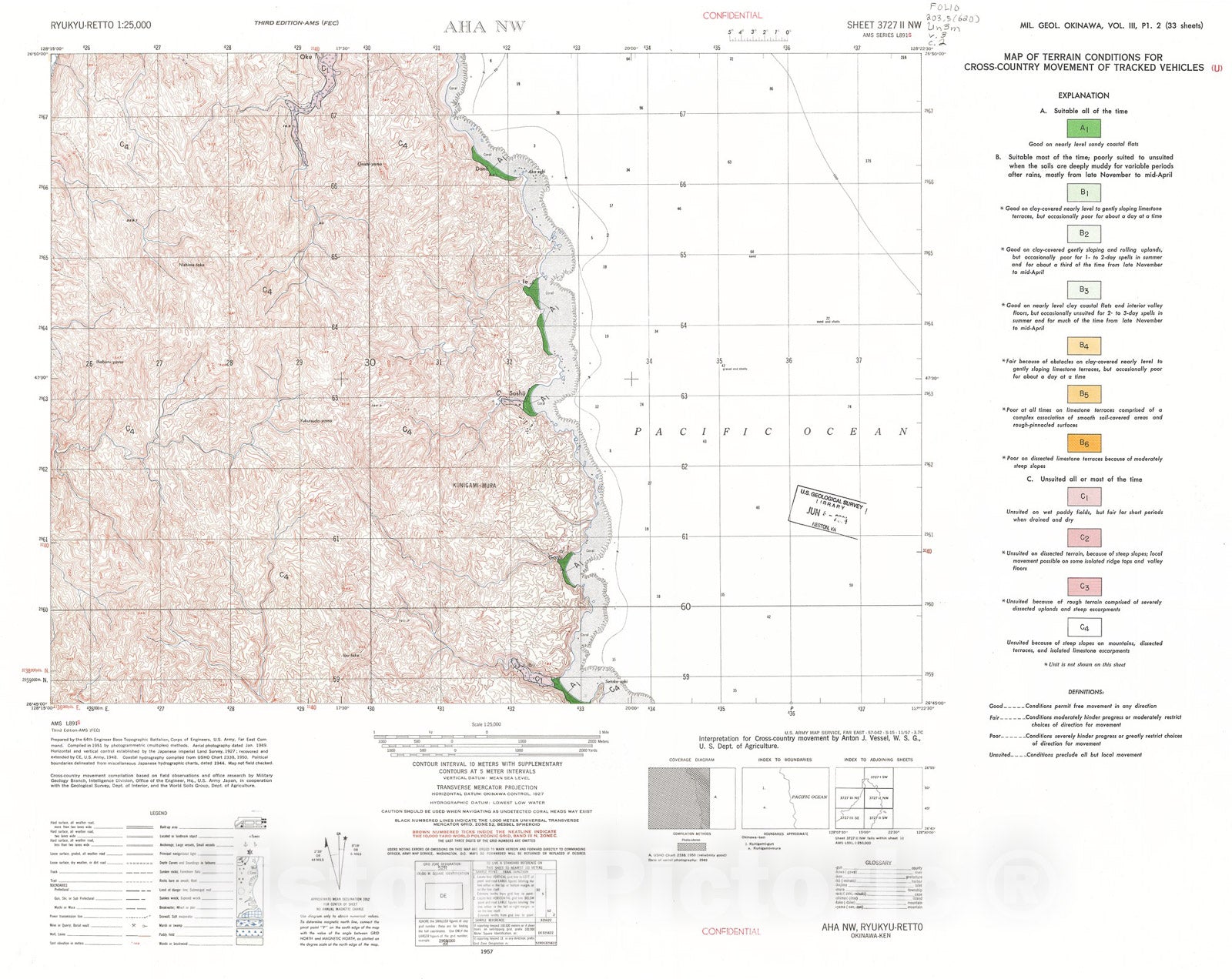 Map : Volume III.  Cross-country movement (u), 1957 Cartography Wall Art :