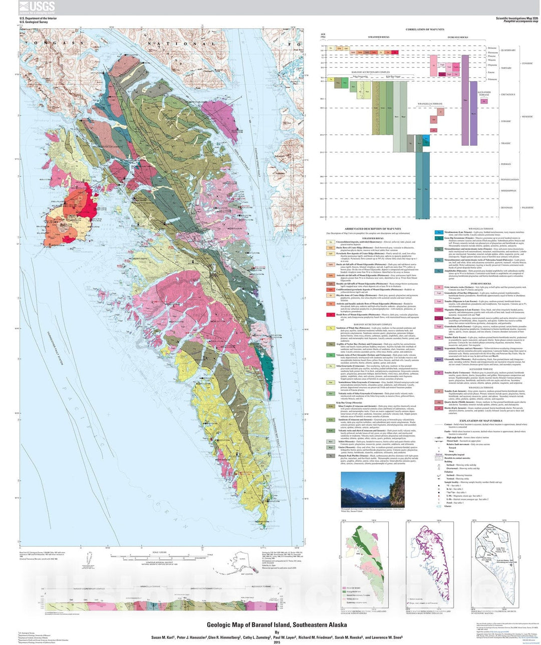 Map : Geologic map of Baranof Island, southeastern Alaska, 2015 Cartography Wall Art :