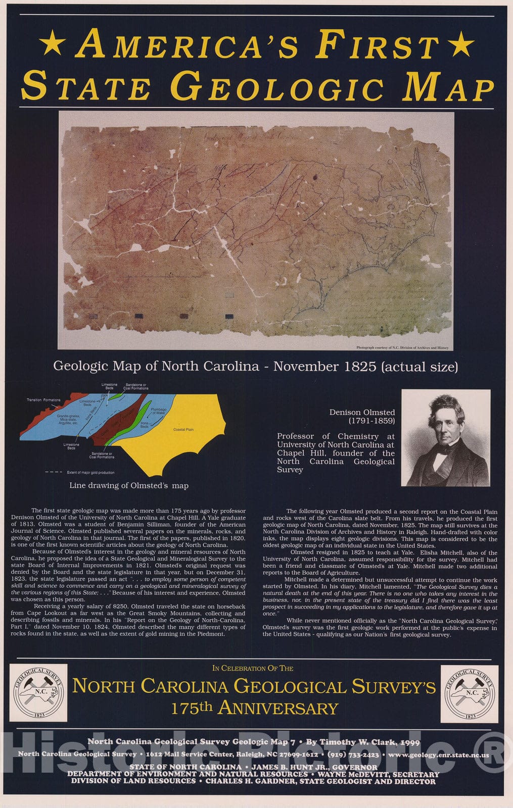 Map : America's first state geologic map, 1999 Cartography Wall Art :