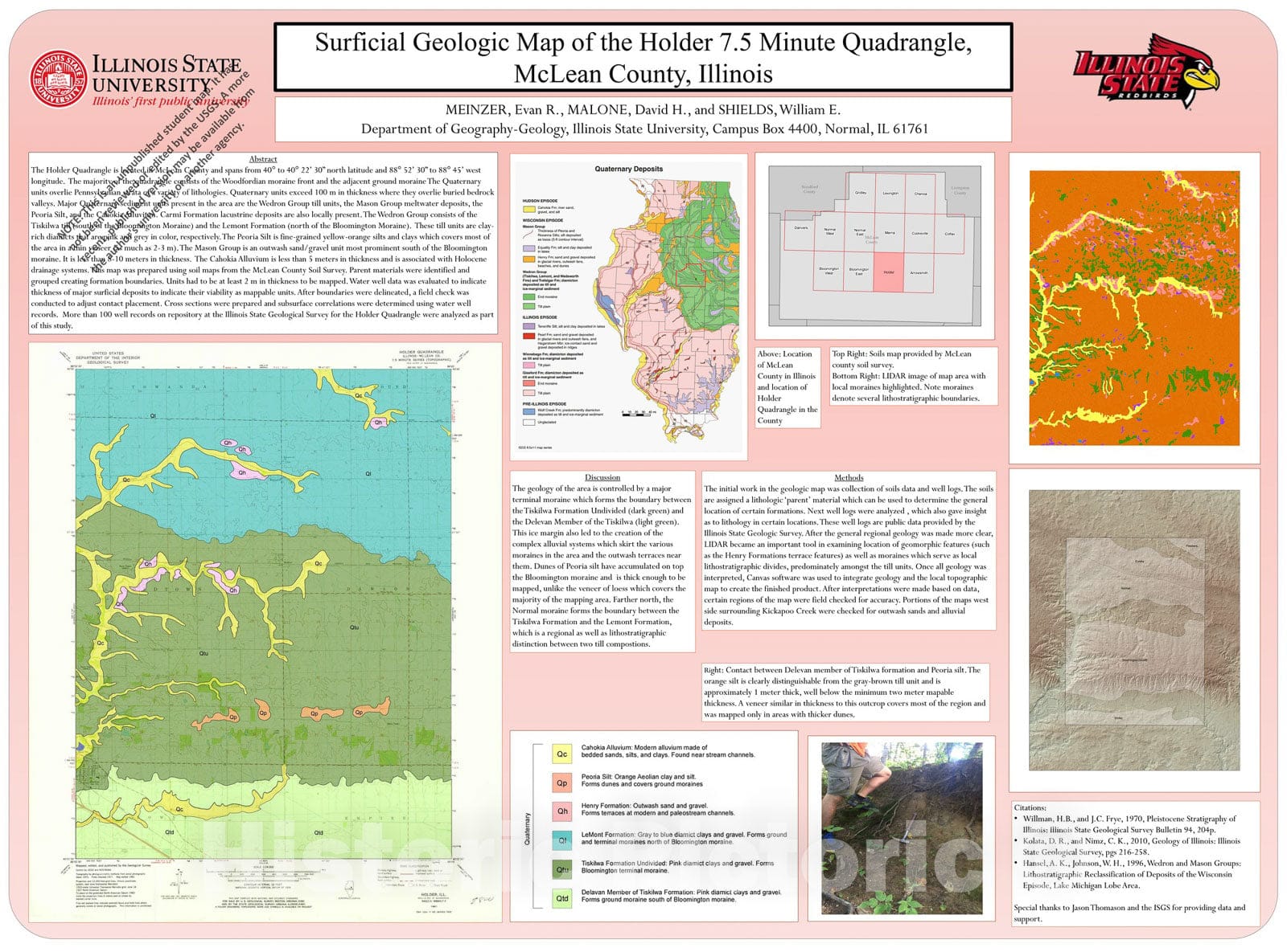 Map : Surficial geologic map of the Holder 7.5 Minute Quadrangle, McLean County, Illinois,  Cartography Wall Art :