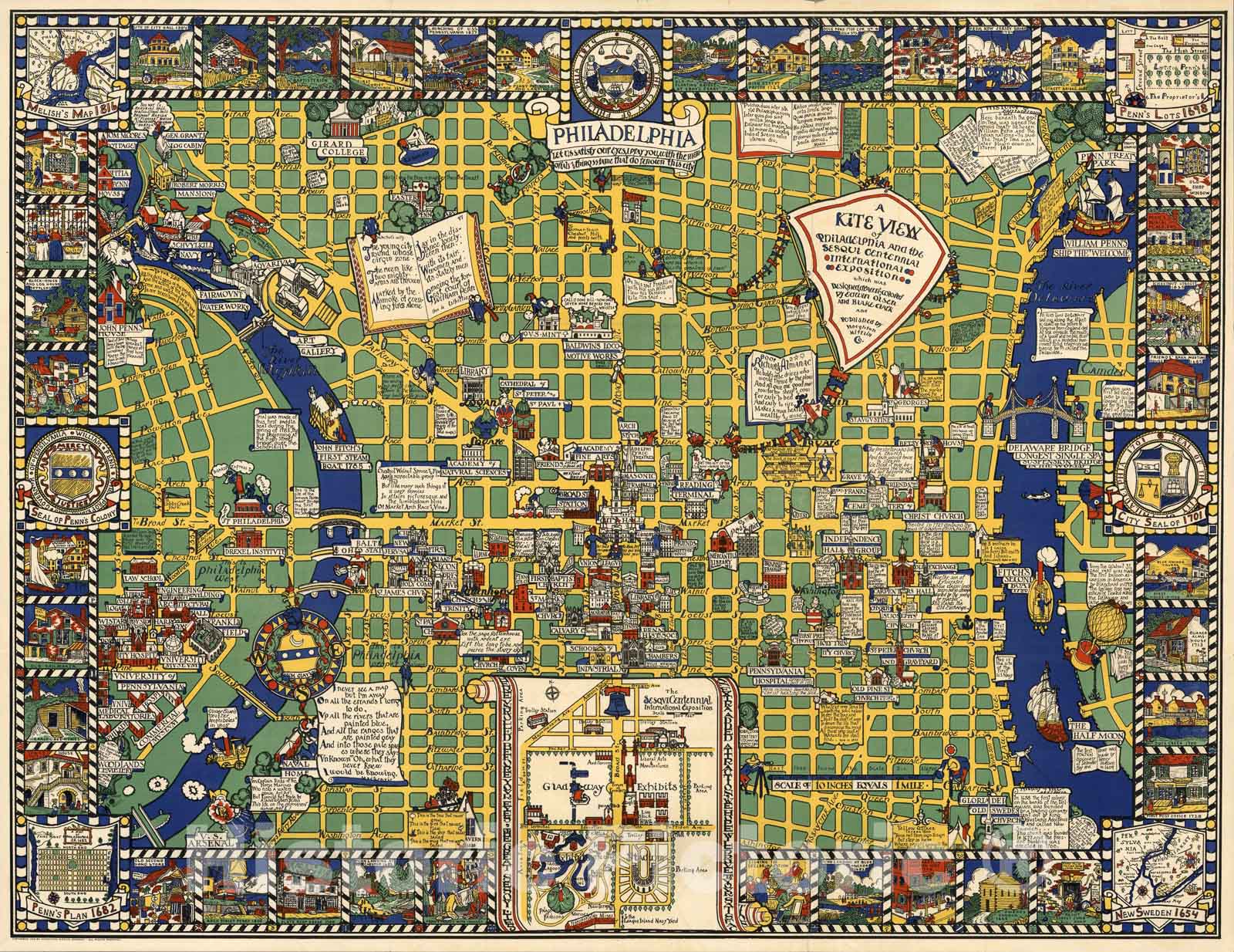 Historic Map : Philadelphia., 1926, Vintage Wall Art