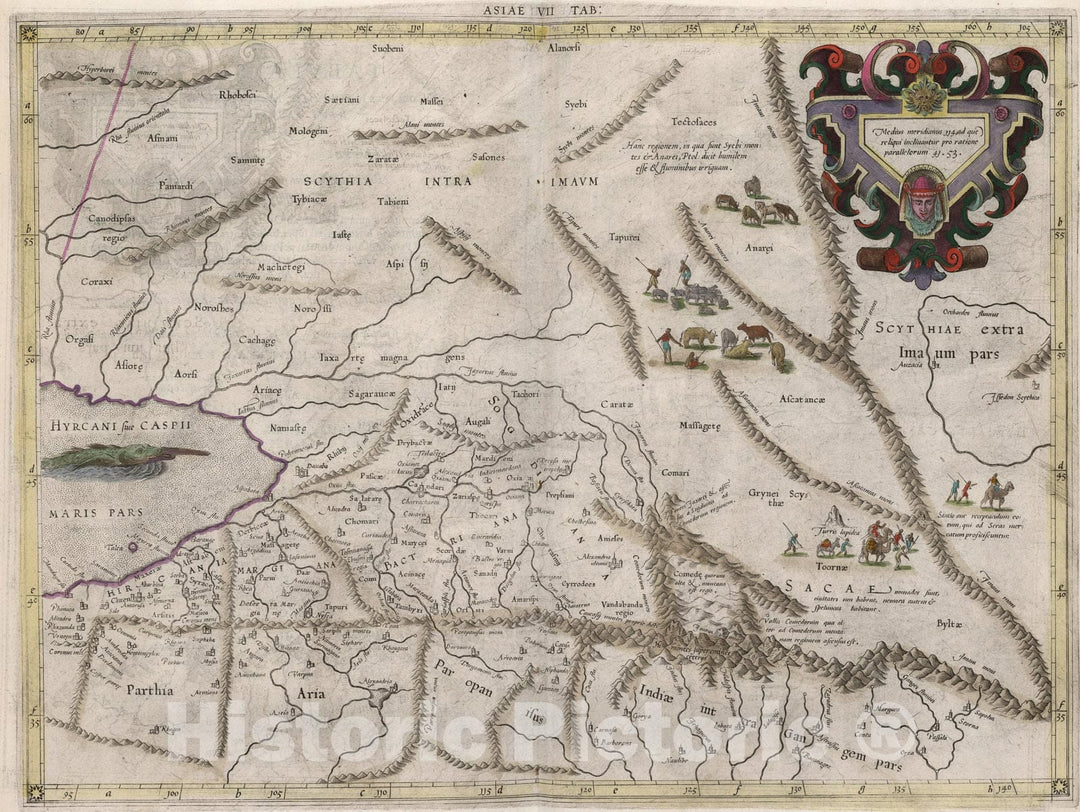 Historic Map : Asiae, VII Tab., 1618, Vintage Wall Art