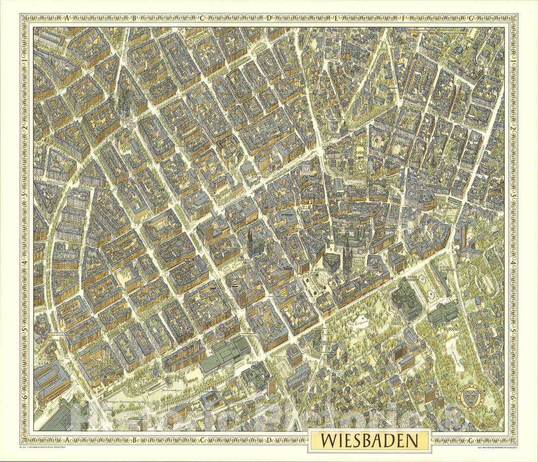 Historic Map : Wiesbaden, Germany., 2002, Vintage Wall Art