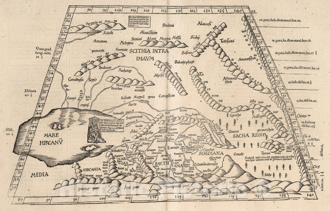 Historic Map : Tabula septima Asiae, 1541, Vintage Wall Art