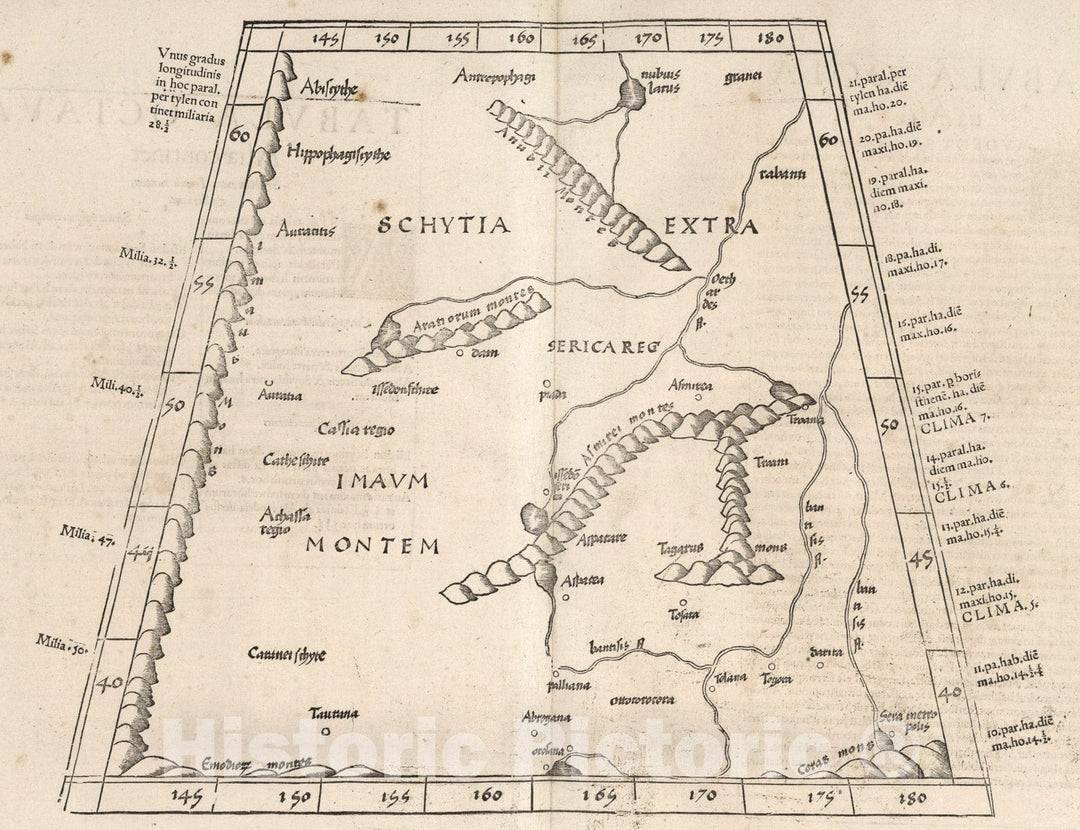 Historic Map : Tabula octava Asiae continet, 1541, Vintage Wall Art