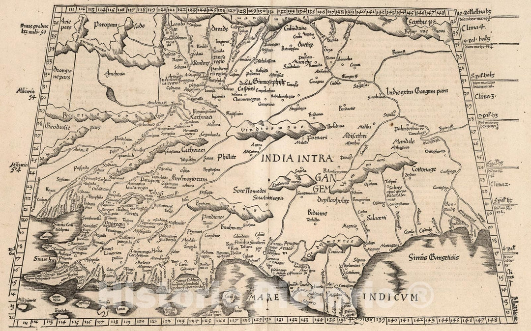 Historic Map : Asiae tabvla desima contonet, 1541, Vintage Wall Art