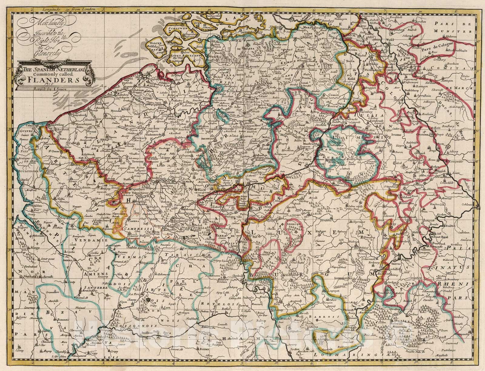 Historic Map : Spanish Netherlands, Commonly called Flanders., 1719, Vintage Wall Art