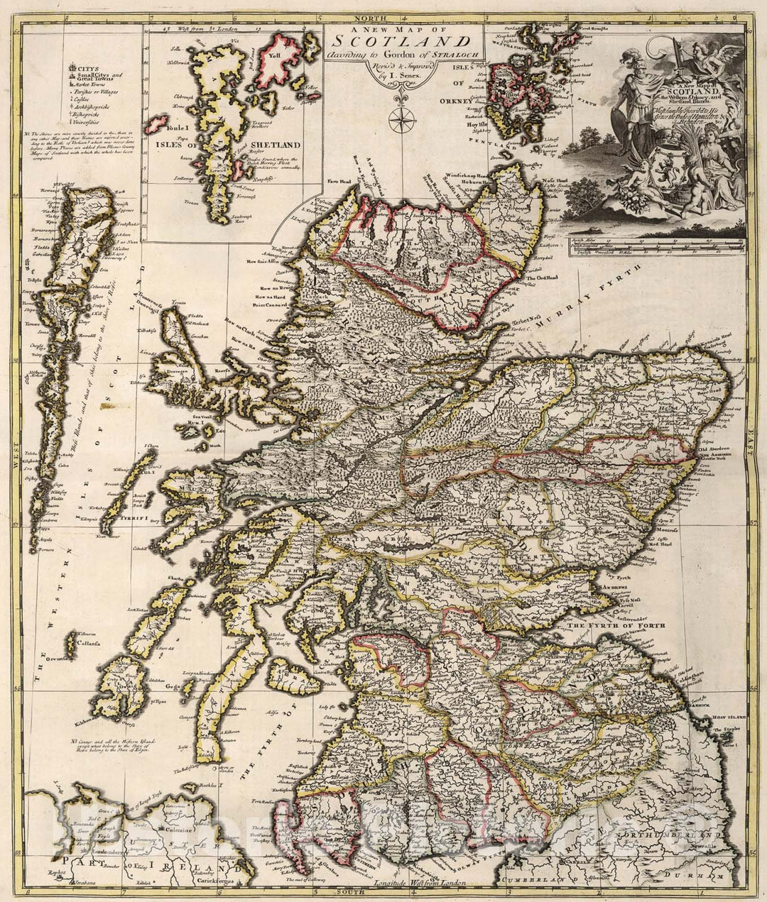 Historic Map : New Map of Scotland., 1721, Vintage Wall Art